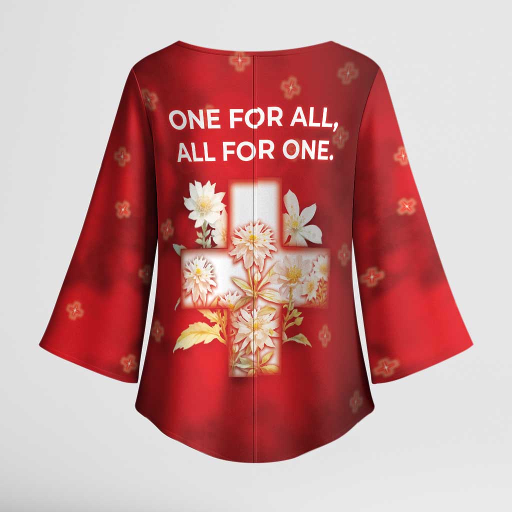 Switzerland Kimono Sleeve Blouse One For All All For One - Wonder Print Shop