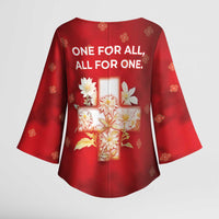 Switzerland Kimono Sleeve Blouse One For All All For One - Wonder Print Shop