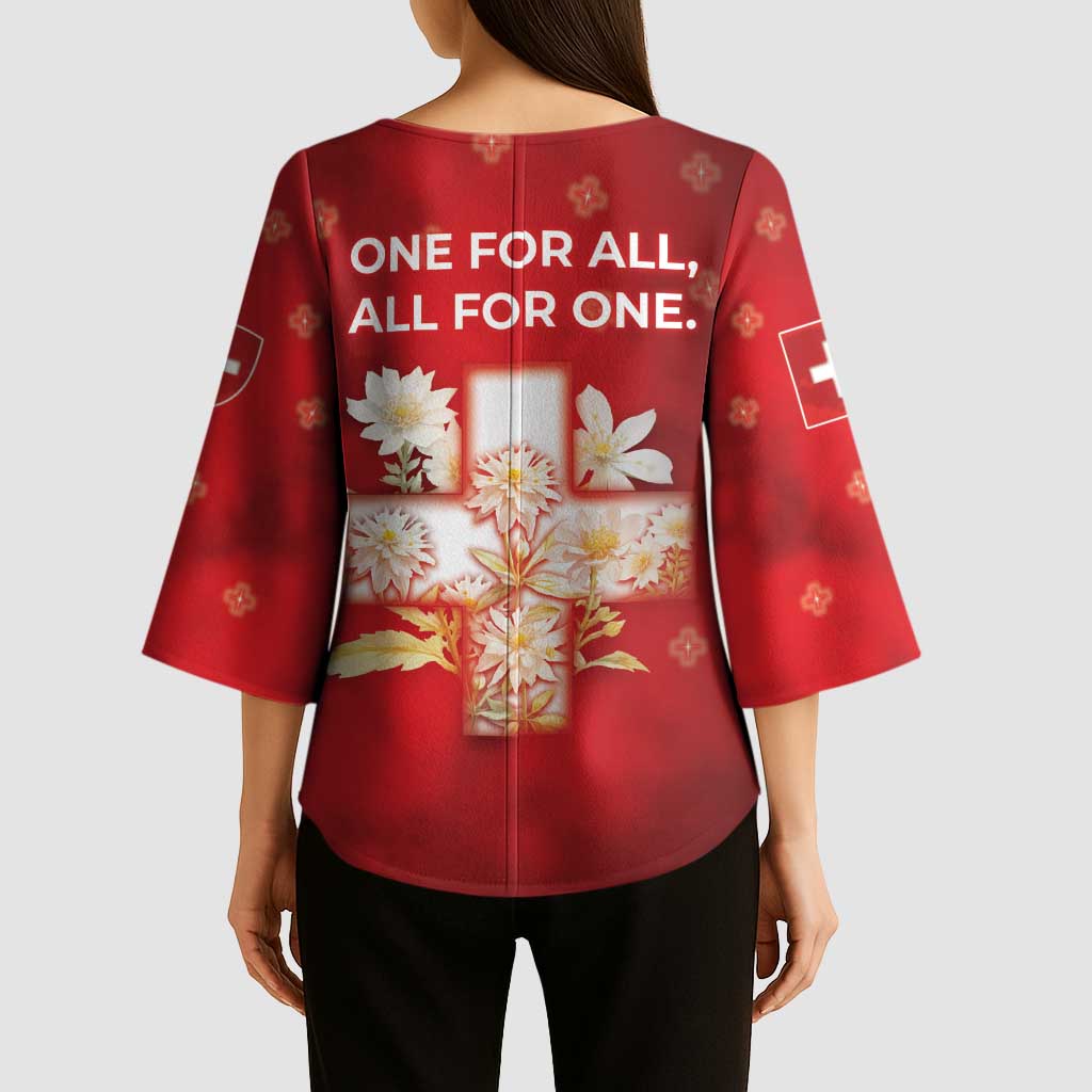 Switzerland Kimono Sleeve Blouse One For All All For One - Wonder Print Shop