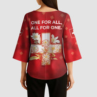 Switzerland Kimono Sleeve Blouse One For All All For One - Wonder Print Shop