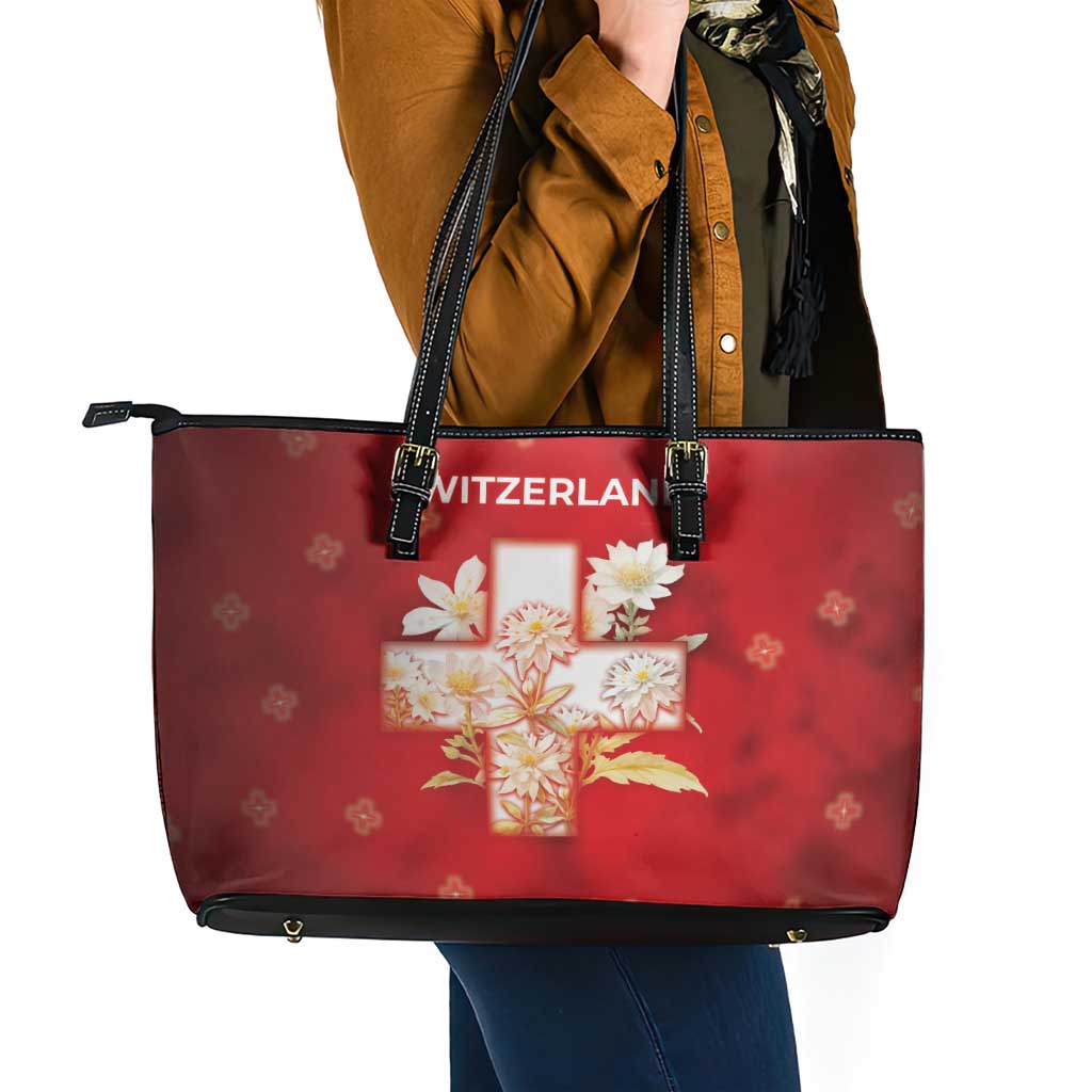 Switzerland Leather Tote Bag One For All All For One - Wonder Print Shop
