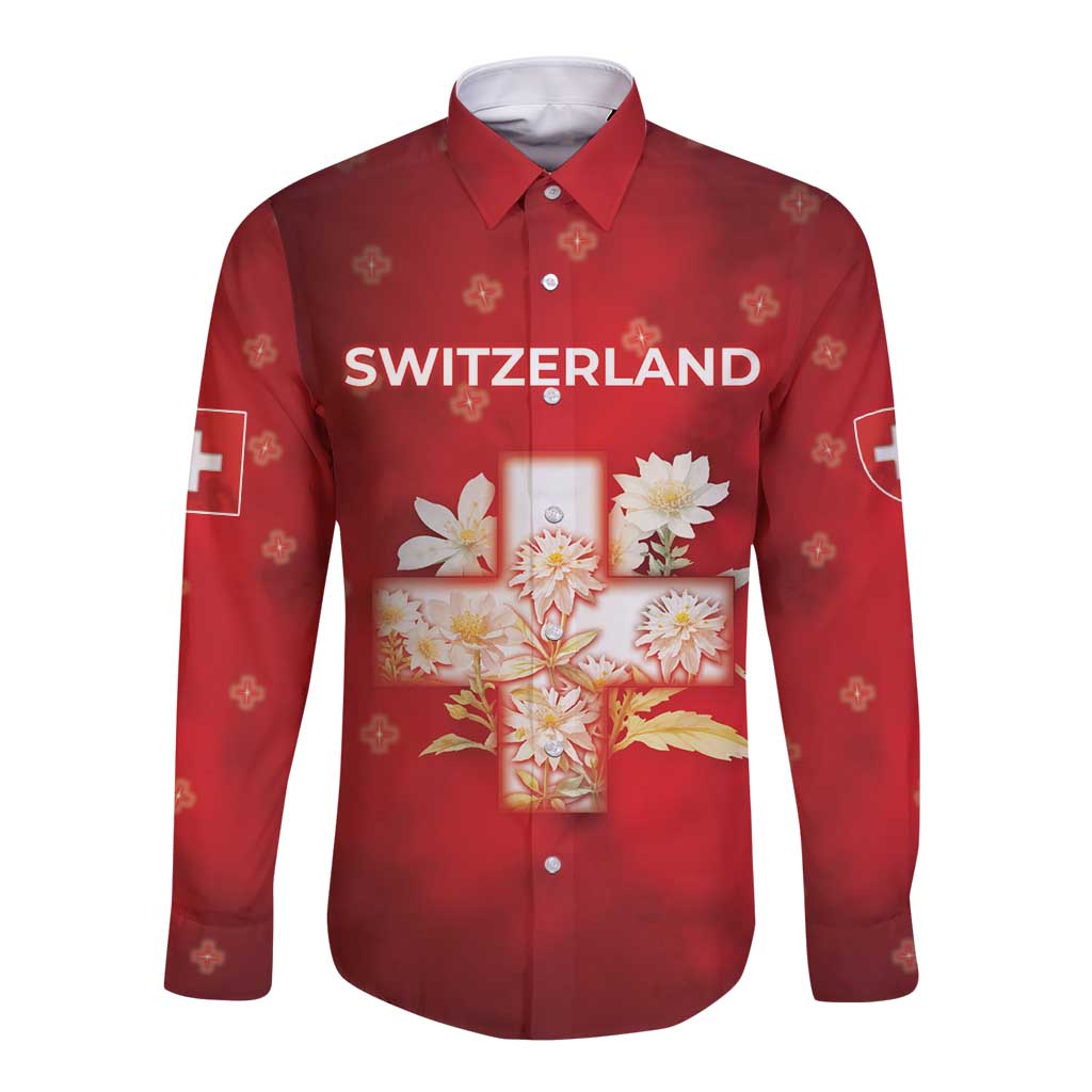Switzerland Long Sleeve Button Shirt One For All All For One - Wonder Print Shop