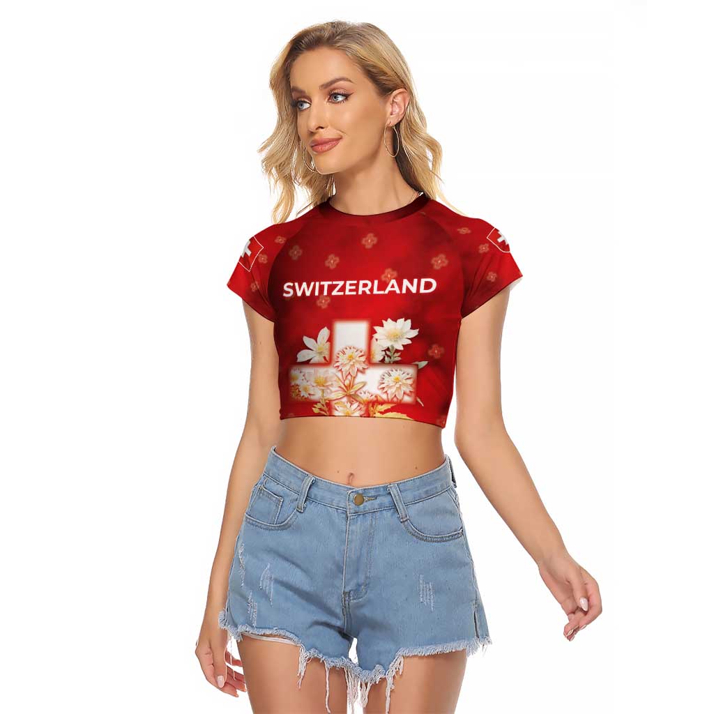 Switzerland Raglan Cropped T Shirt One For All All For One - Wonder Print Shop
