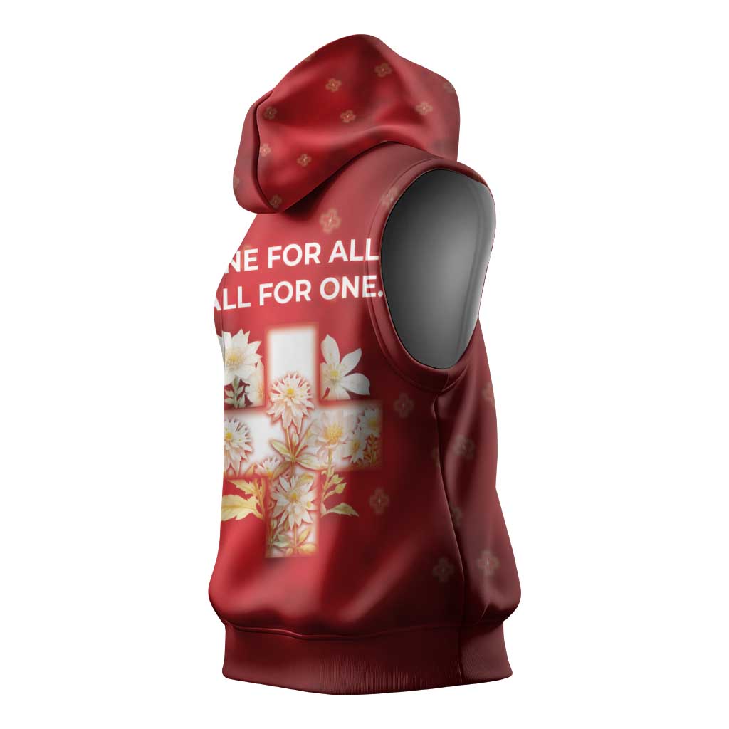 Switzerland Sleeveless Hoodie One For All All For One - Wonder Print Shop