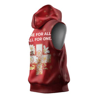 Switzerland Sleeveless Hoodie One For All All For One - Wonder Print Shop