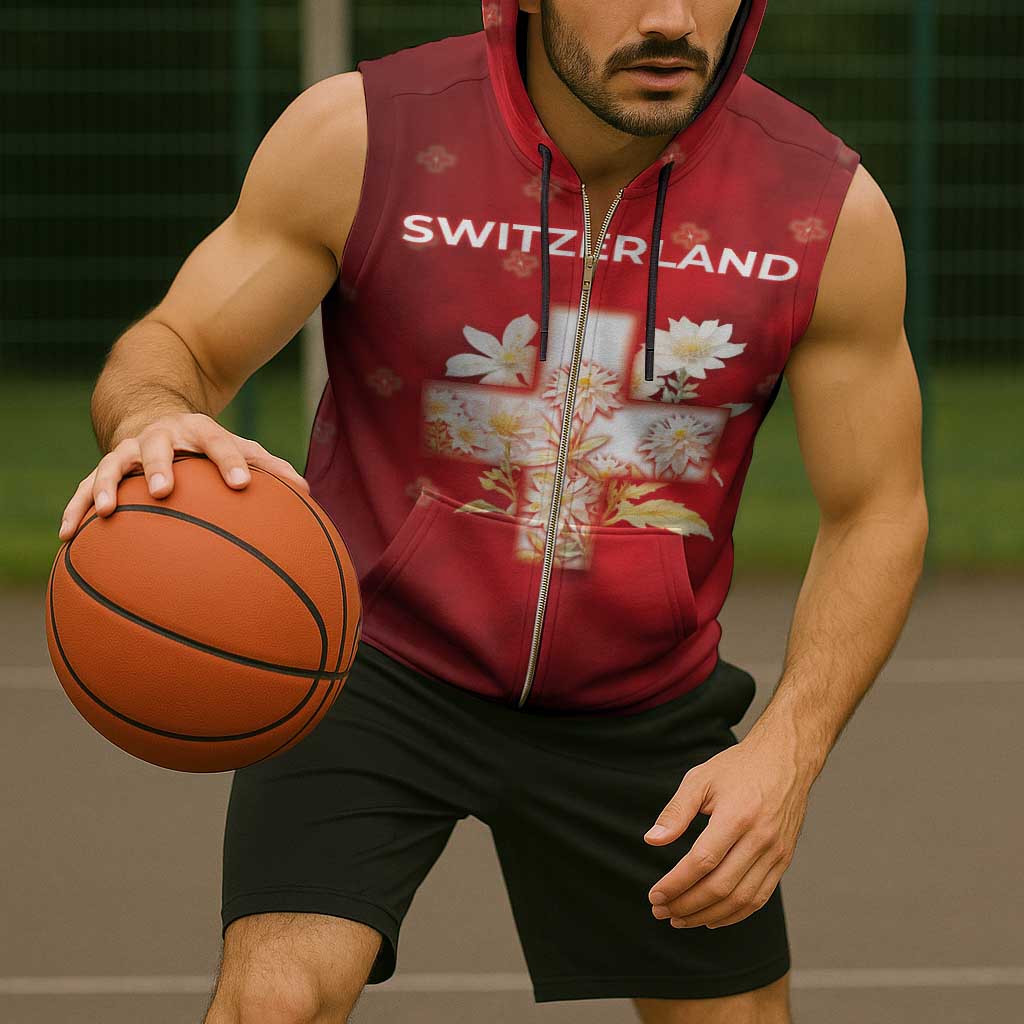 Switzerland Sleeveless Zip Hoodie One For All All For One - Wonder Print Shop
