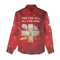 Switzerland Women Casual Shirt One For All All For One - Wonder Print Shop