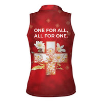 Switzerland Women Sleeveless Polo Shirt One For All All For One - Wonder Print Shop