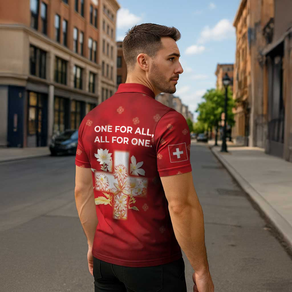 Switzerland Zipper Polo Shirt One For All All For One - Wonder Print Shop