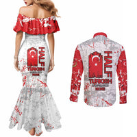 Turkey Couples Matching Mermaid Dress and Long Sleeve Button Shirt Half Turkish Is Better Than None - Wonder Print Shop