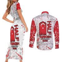 Turkey Couples Matching Short Sleeve Bodycon Dress and Long Sleeve Button Shirt Half Turkish Is Better Than None - Wonder Print Shop