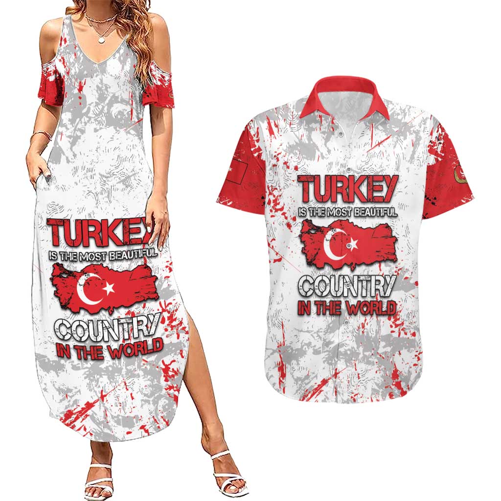 Turkey Couples Matching Summer Maxi Dress and Hawaiian Shirt Half Turkish Is Better Than None - Wonder Print Shop