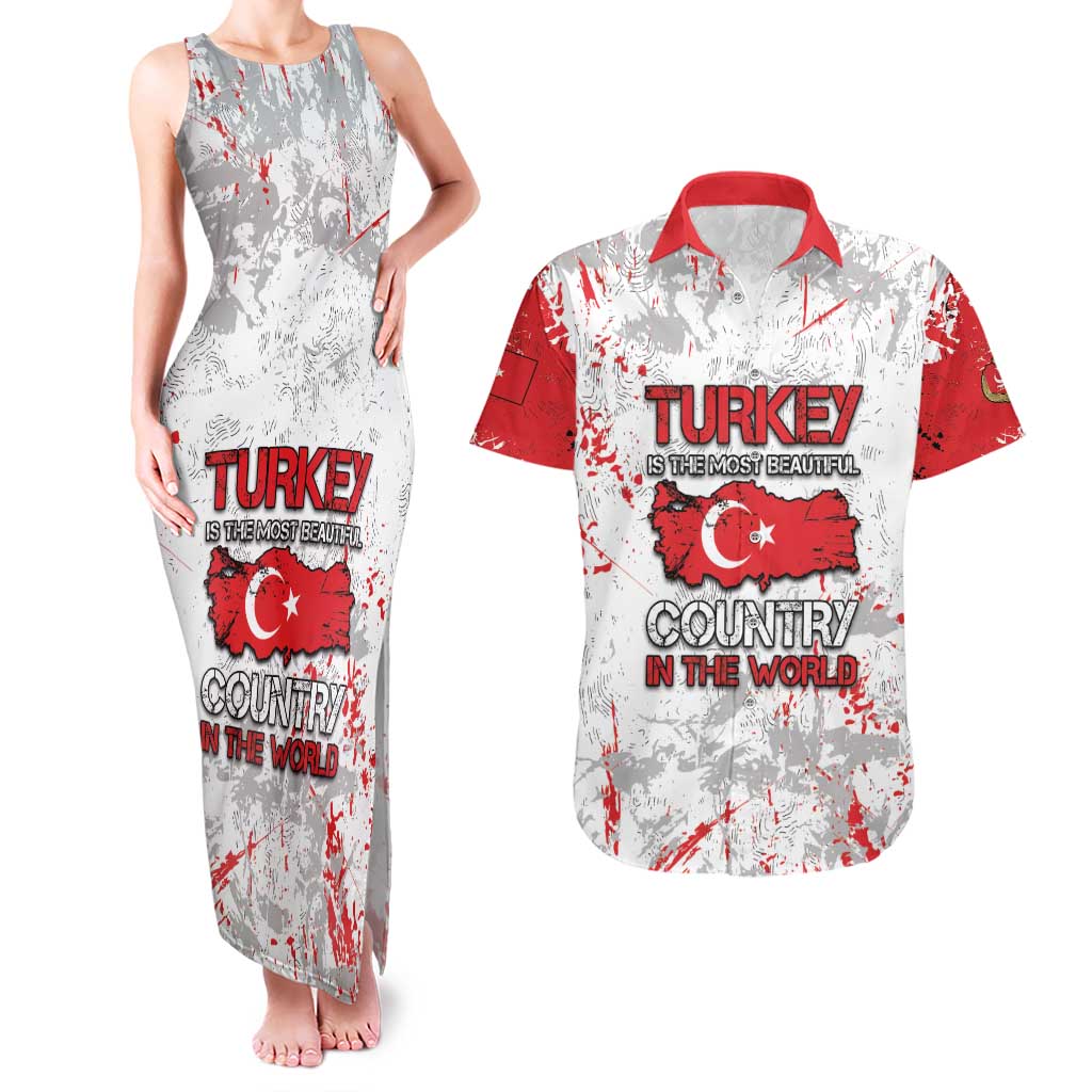 Turkey Couples Matching Tank Maxi Dress and Hawaiian Shirt Half Turkish Is Better Than None - Wonder Print Shop
