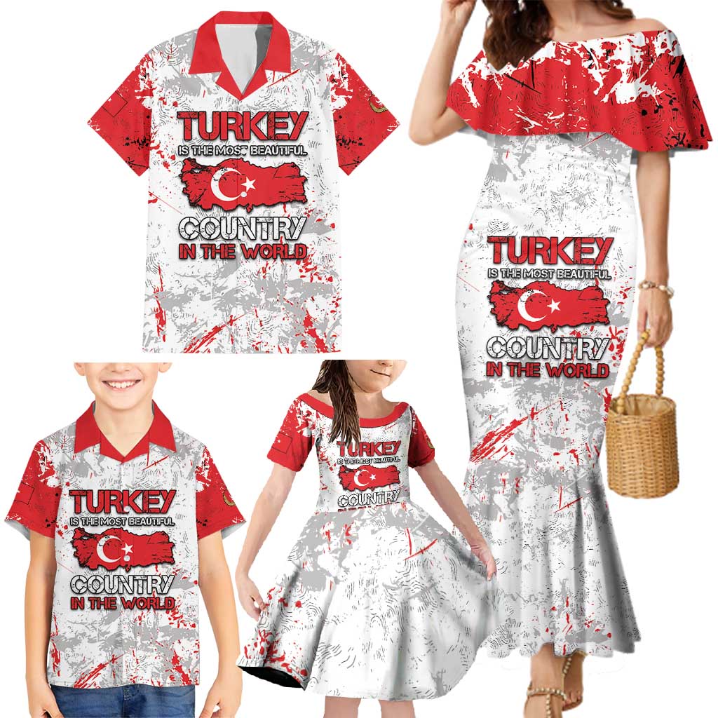 Turkey Family Matching Mermaid Dress and Hawaiian Shirt Half Turkish Is Better Than None - Wonder Print Shop