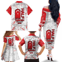 Turkey Family Matching Off The Shoulder Long Sleeve Dress and Hawaiian Shirt Half Turkish Is Better Than None - Wonder Print Shop