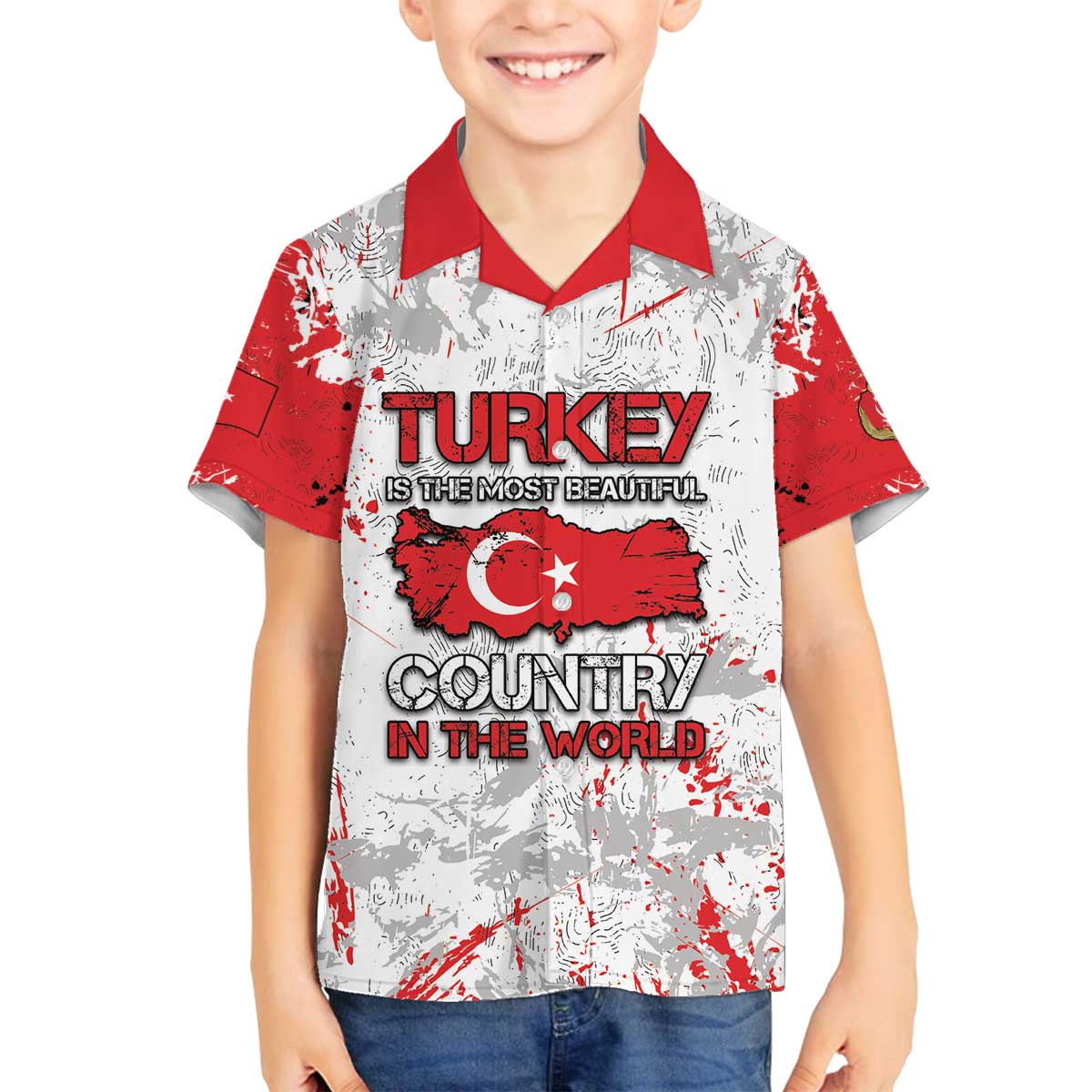 Turkey Family Matching Off The Shoulder Long Sleeve Dress and Hawaiian Shirt Half Turkish Is Better Than None - Wonder Print Shop