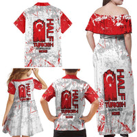 Turkey Family Matching Off Shoulder Maxi Dress and Hawaiian Shirt Half Turkish Is Better Than None - Wonder Print Shop