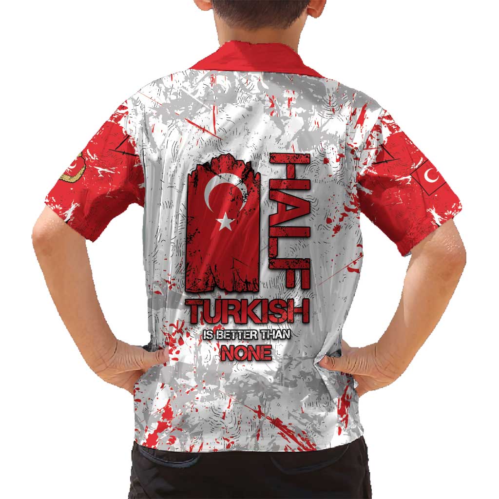 Turkey Family Matching Off Shoulder Short Dress and Hawaiian Shirt Half Turkish Is Better Than None - Wonder Print Shop