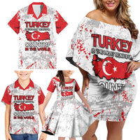 Turkey Family Matching Off Shoulder Short Dress and Hawaiian Shirt Half Turkish Is Better Than None - Wonder Print Shop