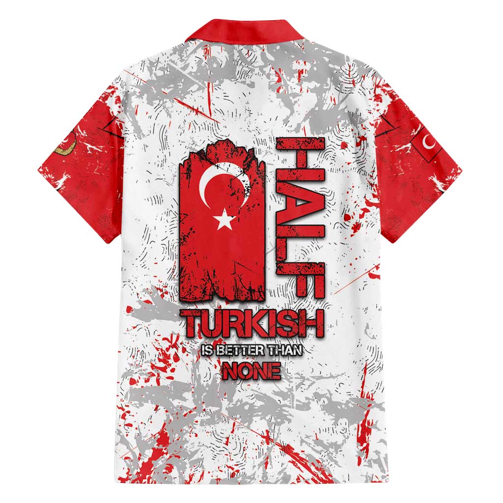 Turkey Family Matching Off Shoulder Short Dress and Hawaiian Shirt Half Turkish Is Better Than None - Wonder Print Shop