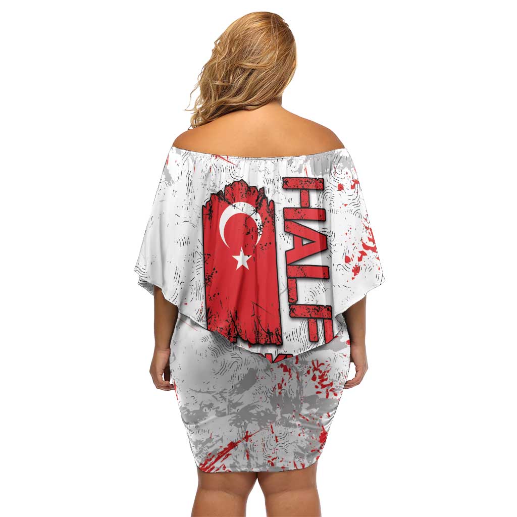 Turkey Family Matching Off Shoulder Short Dress and Hawaiian Shirt Half Turkish Is Better Than None - Wonder Print Shop
