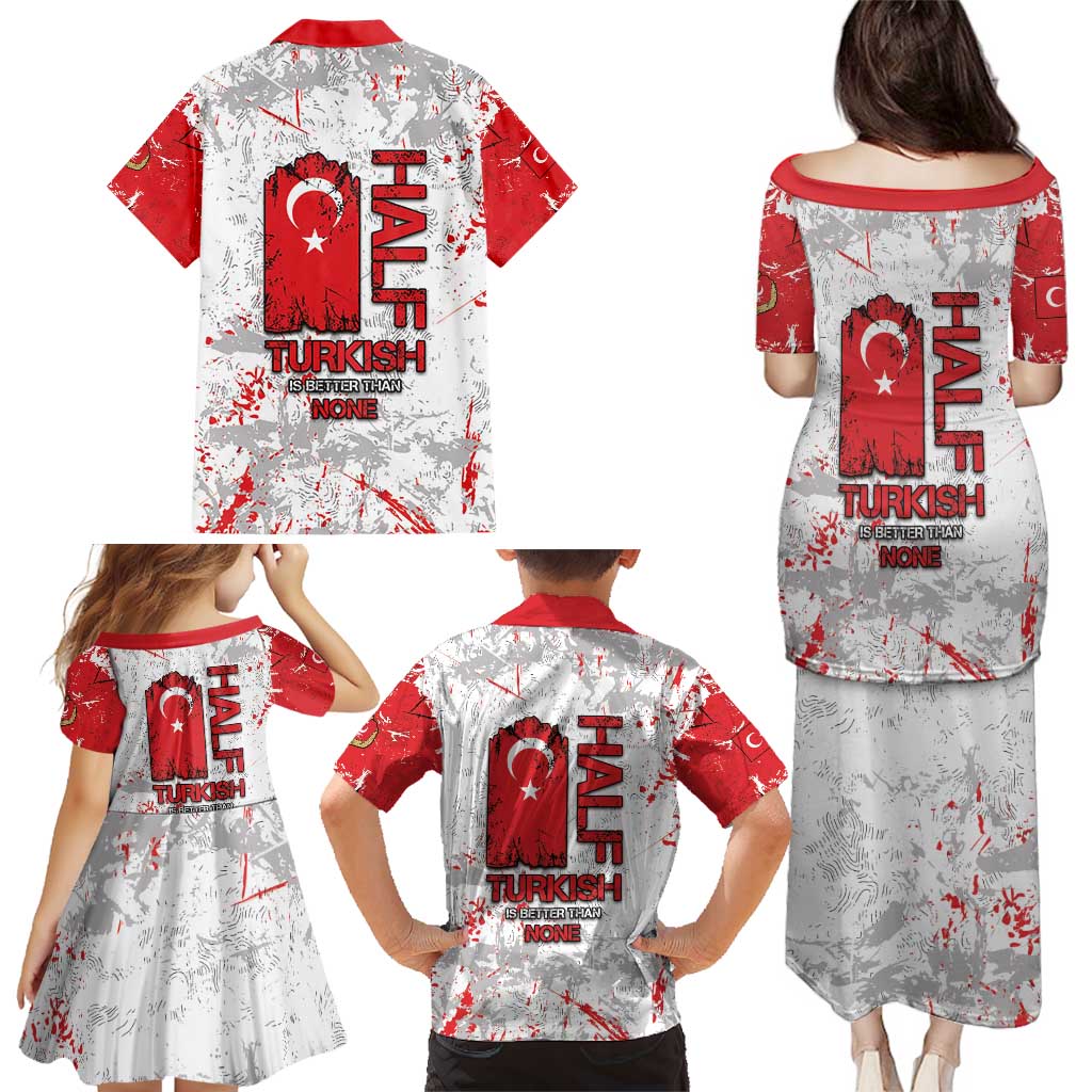 Turkey Family Matching Puletasi and Hawaiian Shirt Half Turkish Is Better Than None - Wonder Print Shop