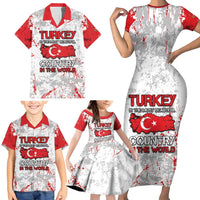 Turkey Family Matching Short Sleeve Bodycon Dress and Hawaiian Shirt Half Turkish Is Better Than None - Wonder Print Shop