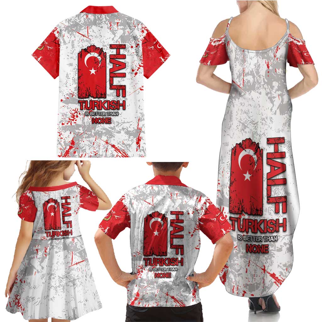 Turkey Family Matching Summer Maxi Dress and Hawaiian Shirt Half Turkish Is Better Than None - Wonder Print Shop
