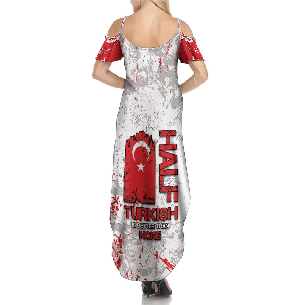 Turkey Family Matching Summer Maxi Dress and Hawaiian Shirt Half Turkish Is Better Than None - Wonder Print Shop