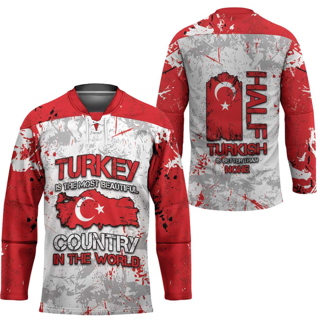 Turkey Hockey Jersey Half Turkish Is Better Than None - Wonder Print Shop