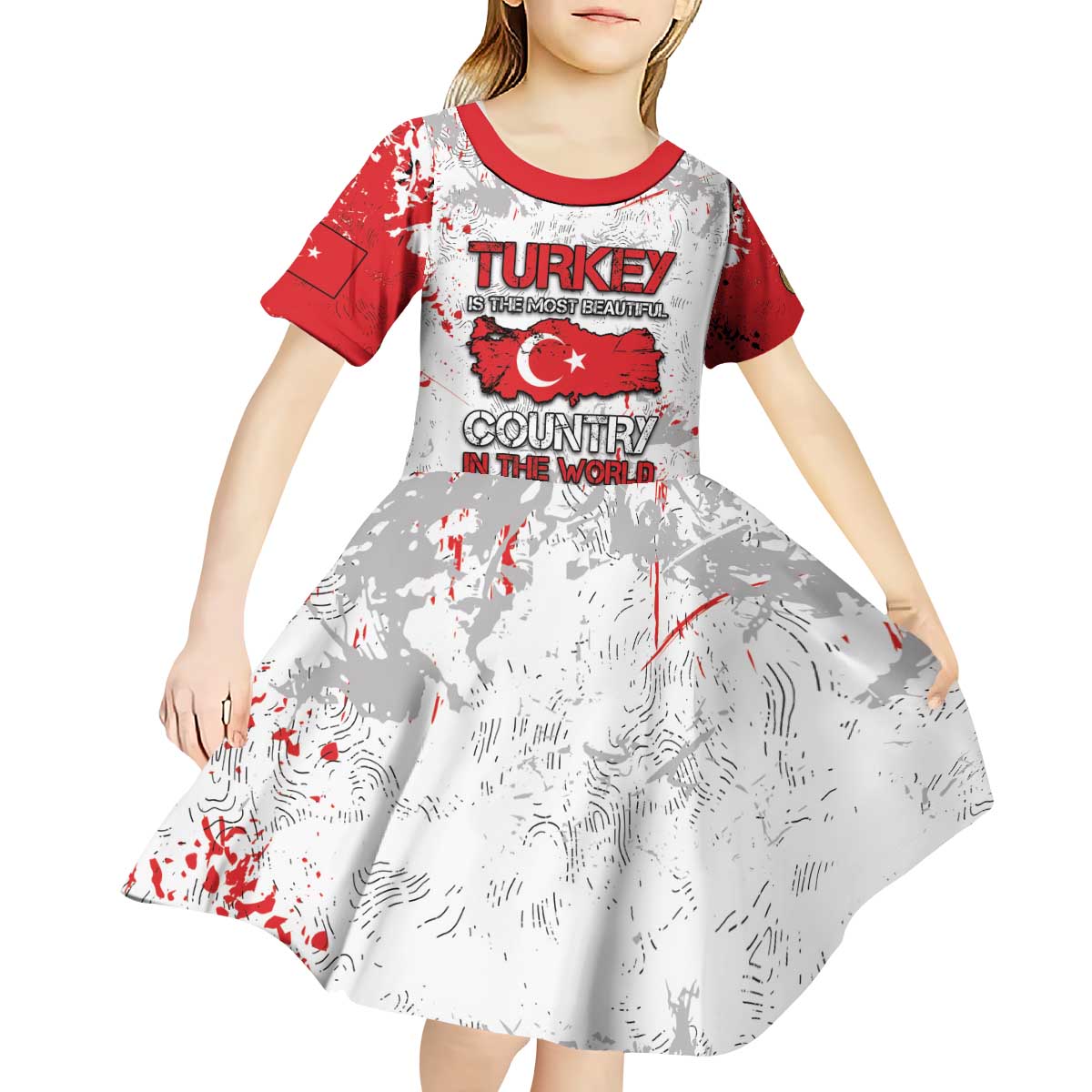Turkey Kid Short Sleeve Dress Half Turkish Is Better Than None - Wonder Print Shop
