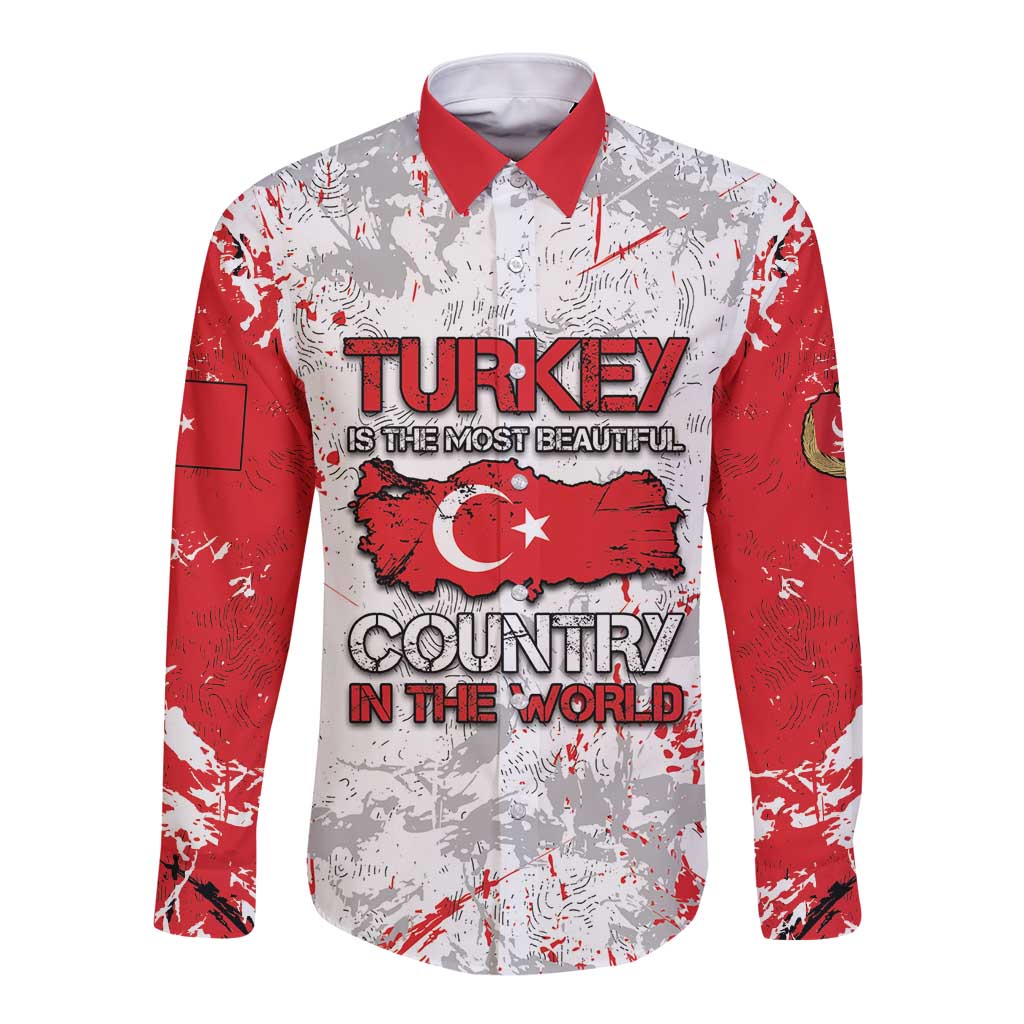 Turkey Long Sleeve Button Shirt Half Turkish Is Better Than None - Wonder Print Shop