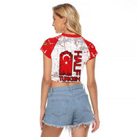 Turkey Raglan Cropped T Shirt Half Turkish Is Better Than None - Wonder Print Shop