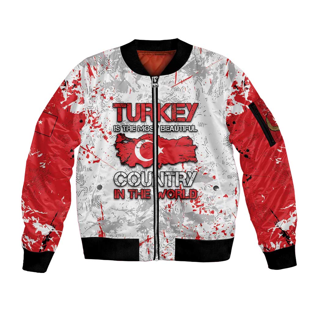 Turkey Sleeve Zip Bomber Jacket Half Turkish Is Better Than None - Wonder Print Shop