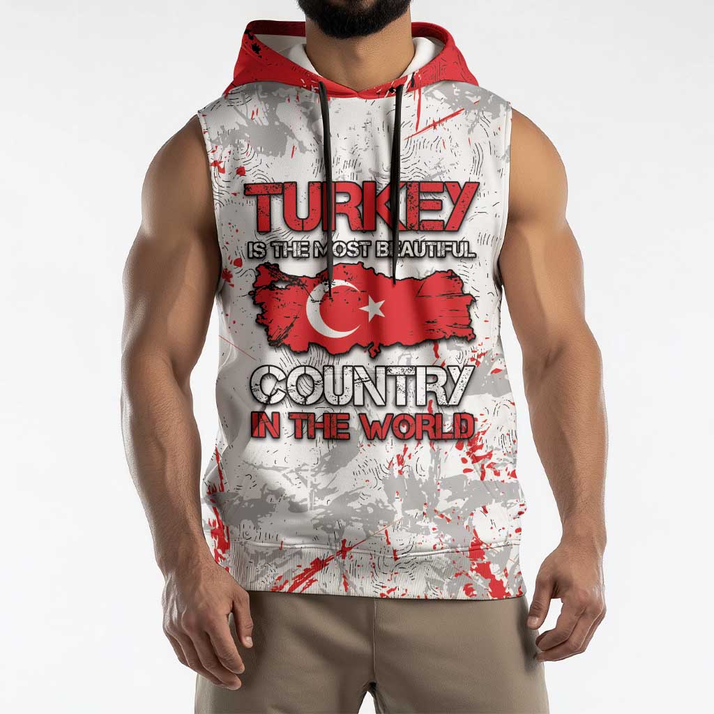 Turkey Sleeveless Hoodie Half Turkish Is Better Than None - Wonder Print Shop
