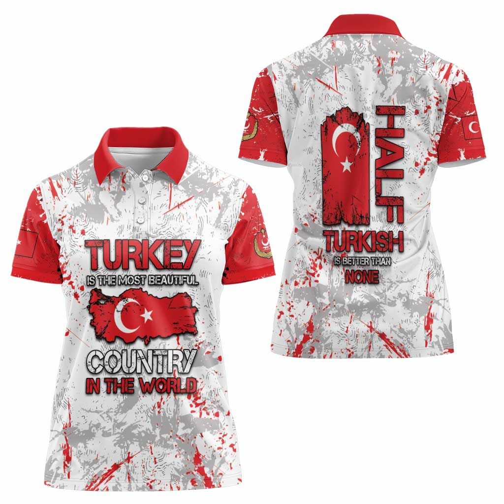 Turkey Women Polo Shirt Half Turkish Is Better Than None - Wonder Print Shop