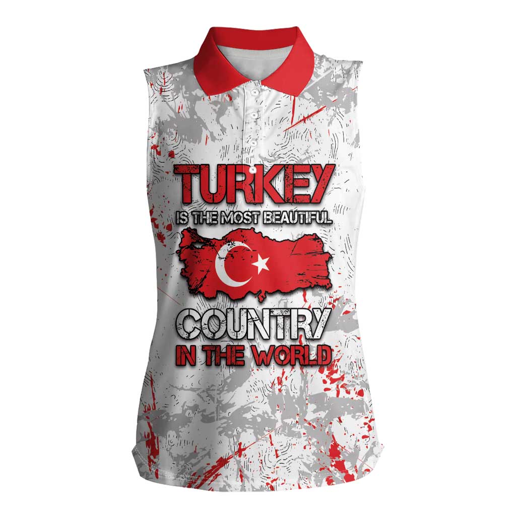 Turkey Women Sleeveless Polo Shirt Half Turkish Is Better Than None - Wonder Print Shop