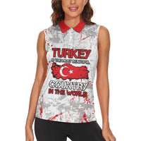 Turkey Women Sleeveless Polo Shirt Half Turkish Is Better Than None - Wonder Print Shop