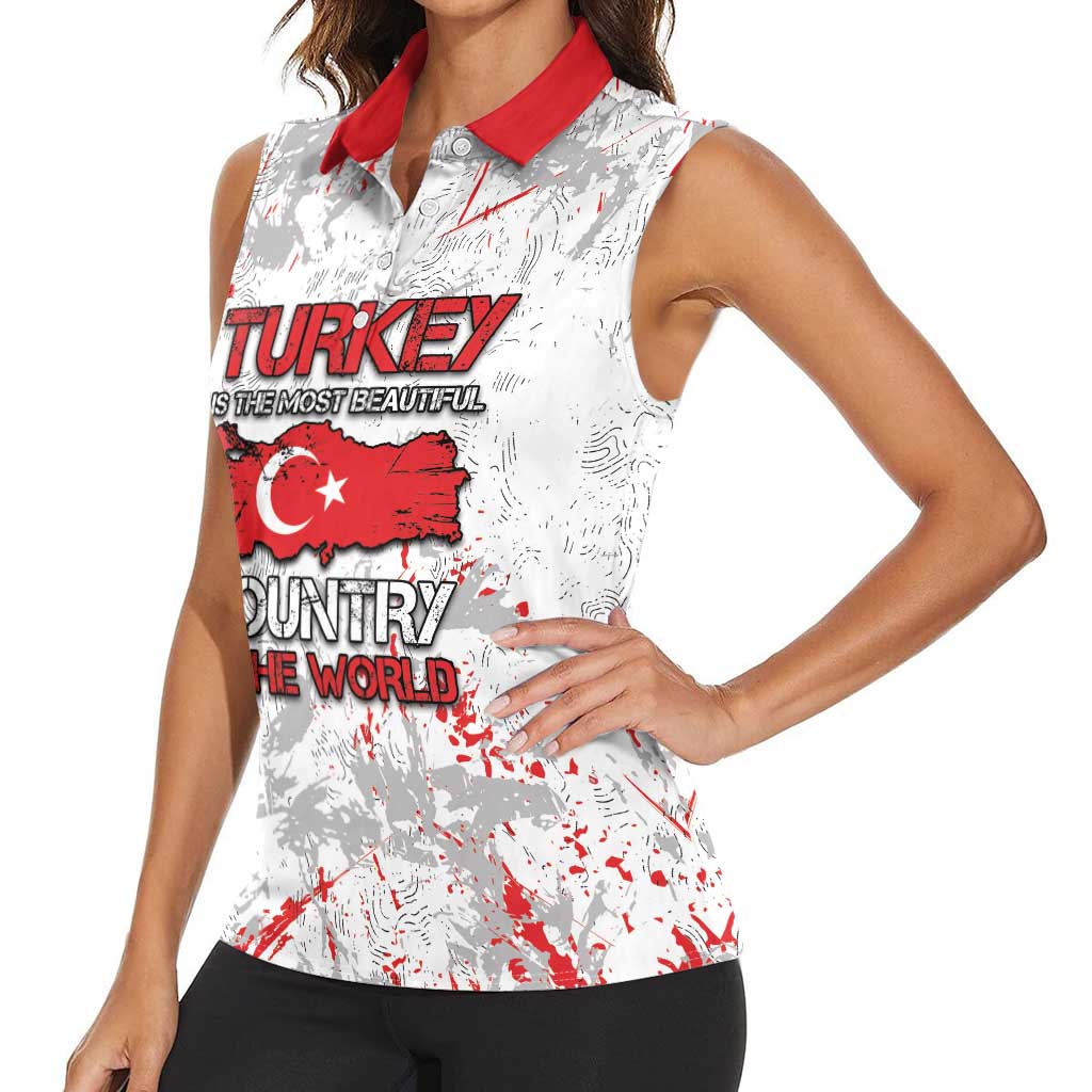 Turkey Women Sleeveless Polo Shirt Half Turkish Is Better Than None - Wonder Print Shop