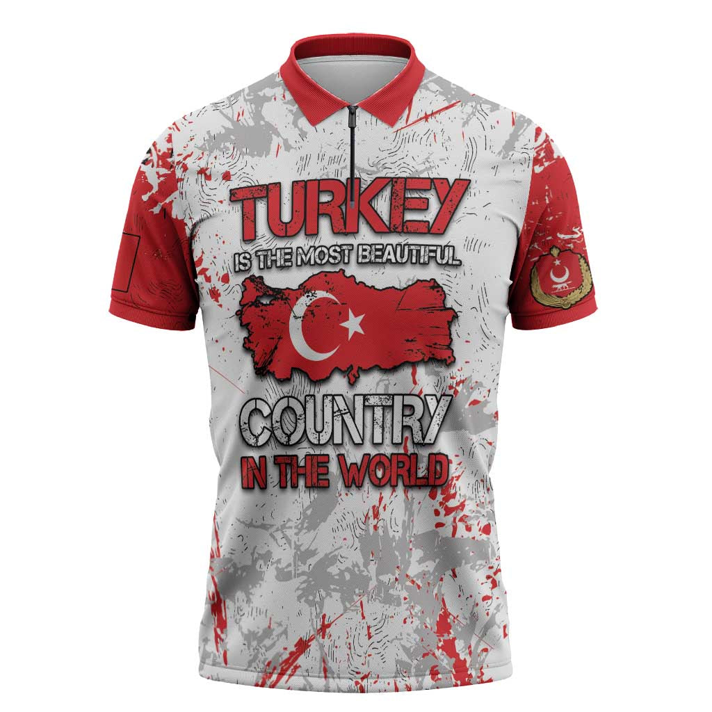 Turkey Zipper Polo Shirt Half Turkish Is Better Than None - Wonder Print Shop