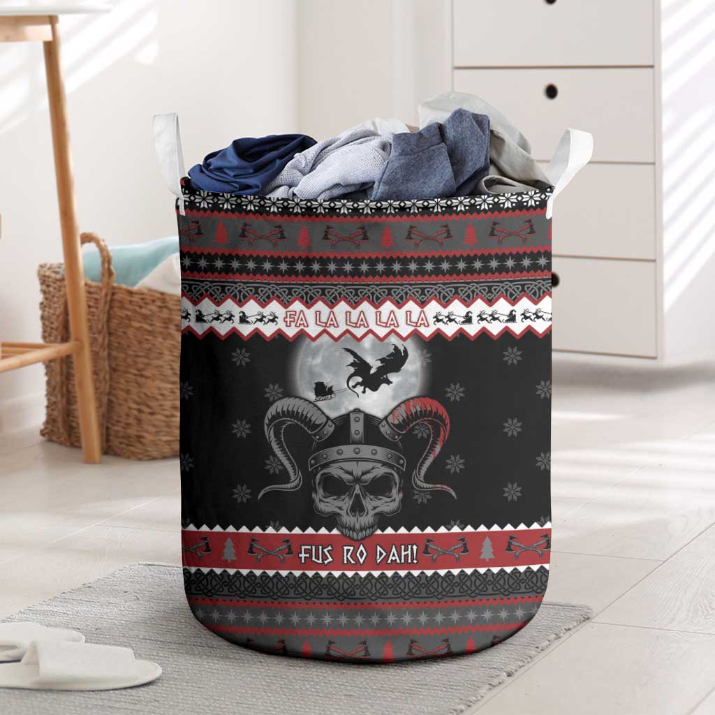 Vikings Christmas Laundry Basket Fa La La La Fus Ro Dah - Wonder Print Shop
