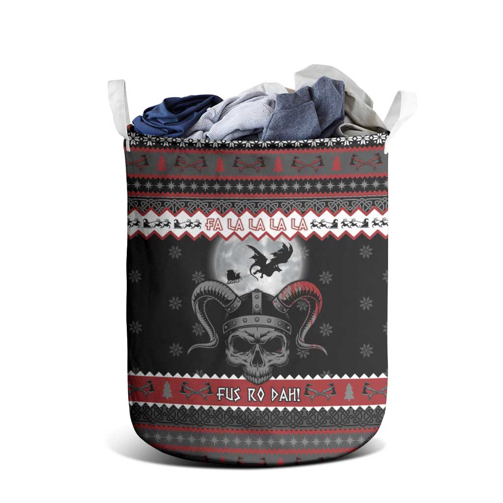 Vikings Christmas Laundry Basket Fa La La La Fus Ro Dah - Wonder Print Shop
