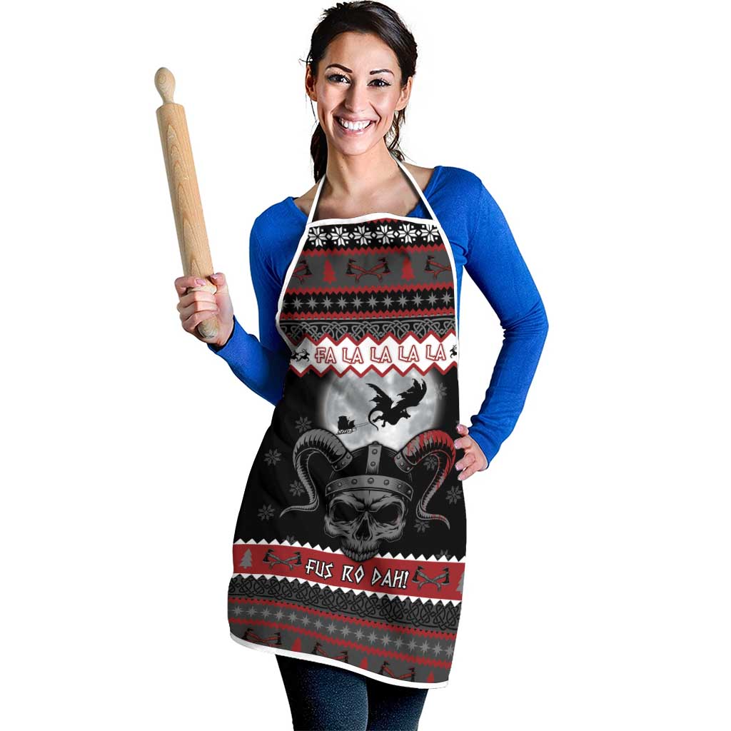 Vikings Christmas Apron Fa La La La Fus Ro Dah - Wonder Print Shop