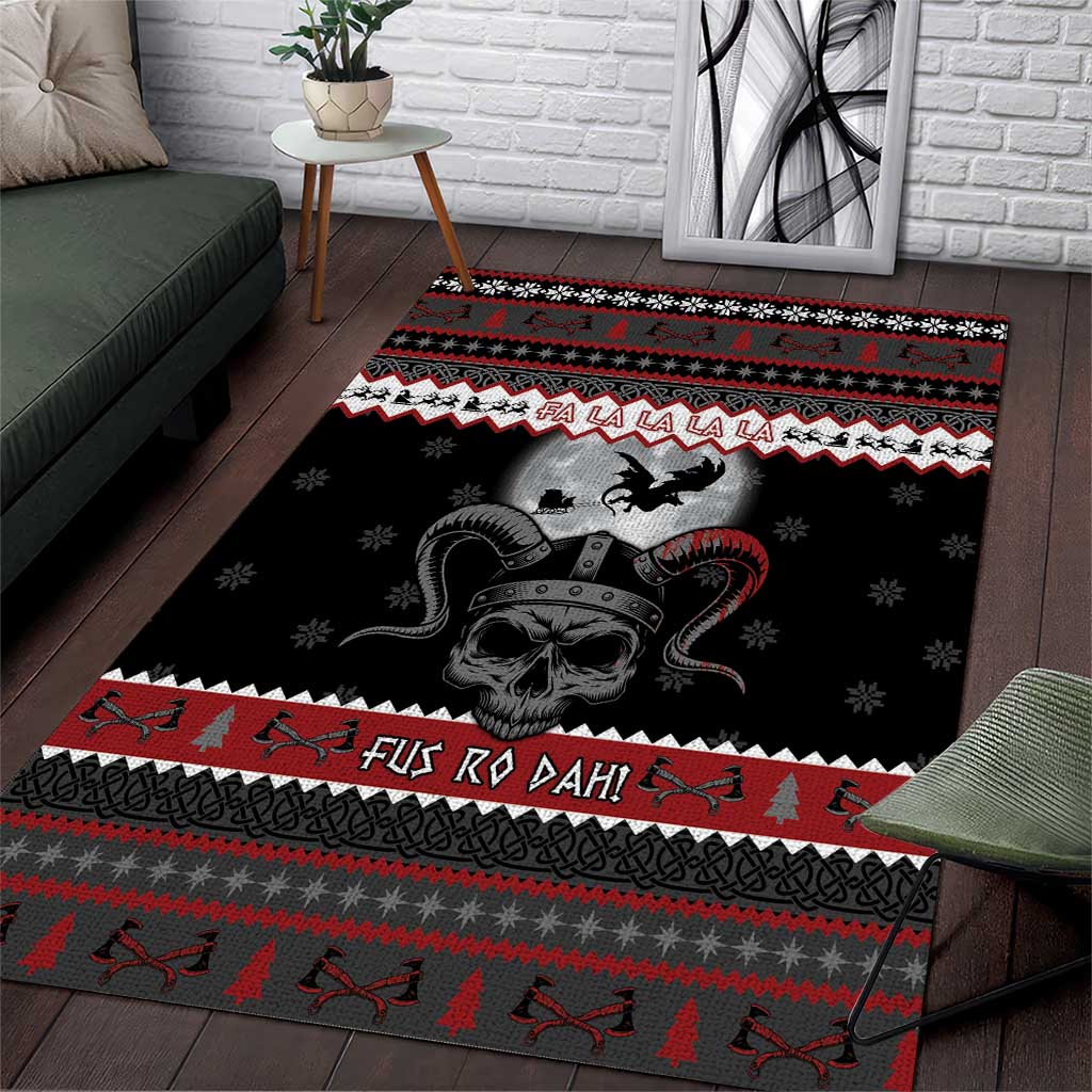 Vikings Christmas Area Rug Fa La La La Fus Ro Dah - Wonder Print Shop