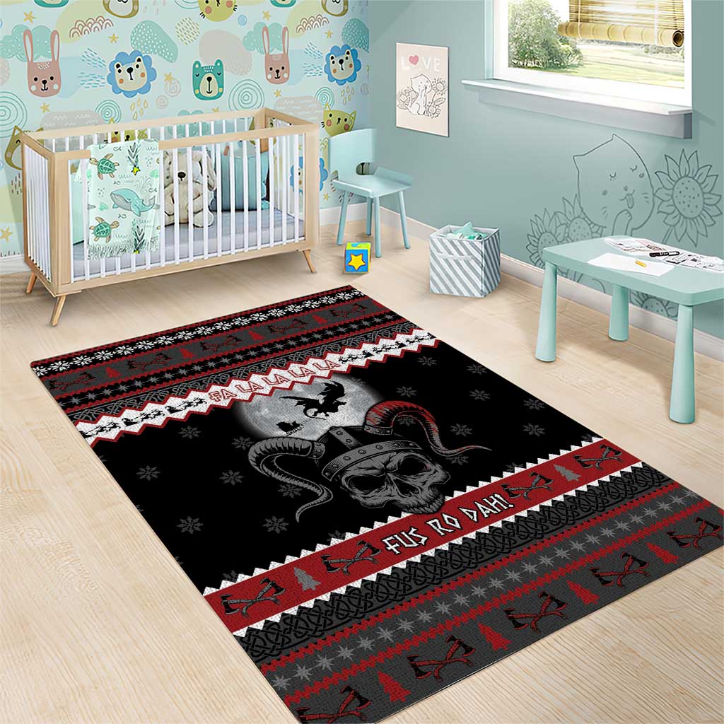 Vikings Christmas Area Rug Fa La La La Fus Ro Dah - Wonder Print Shop