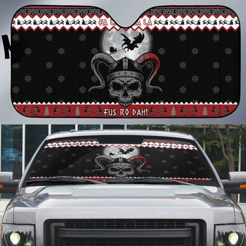 Vikings Christmas Auto Sun Shade Fa La La La Fus Ro Dah - Wonder Print Shop