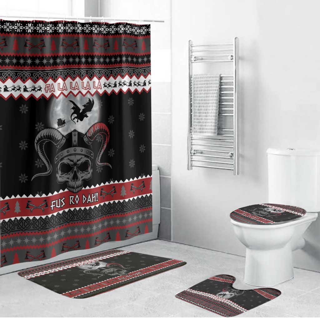 Vikings Christmas Bathroom Set Fa La La La Fus Ro Dah - Wonder Print Shop