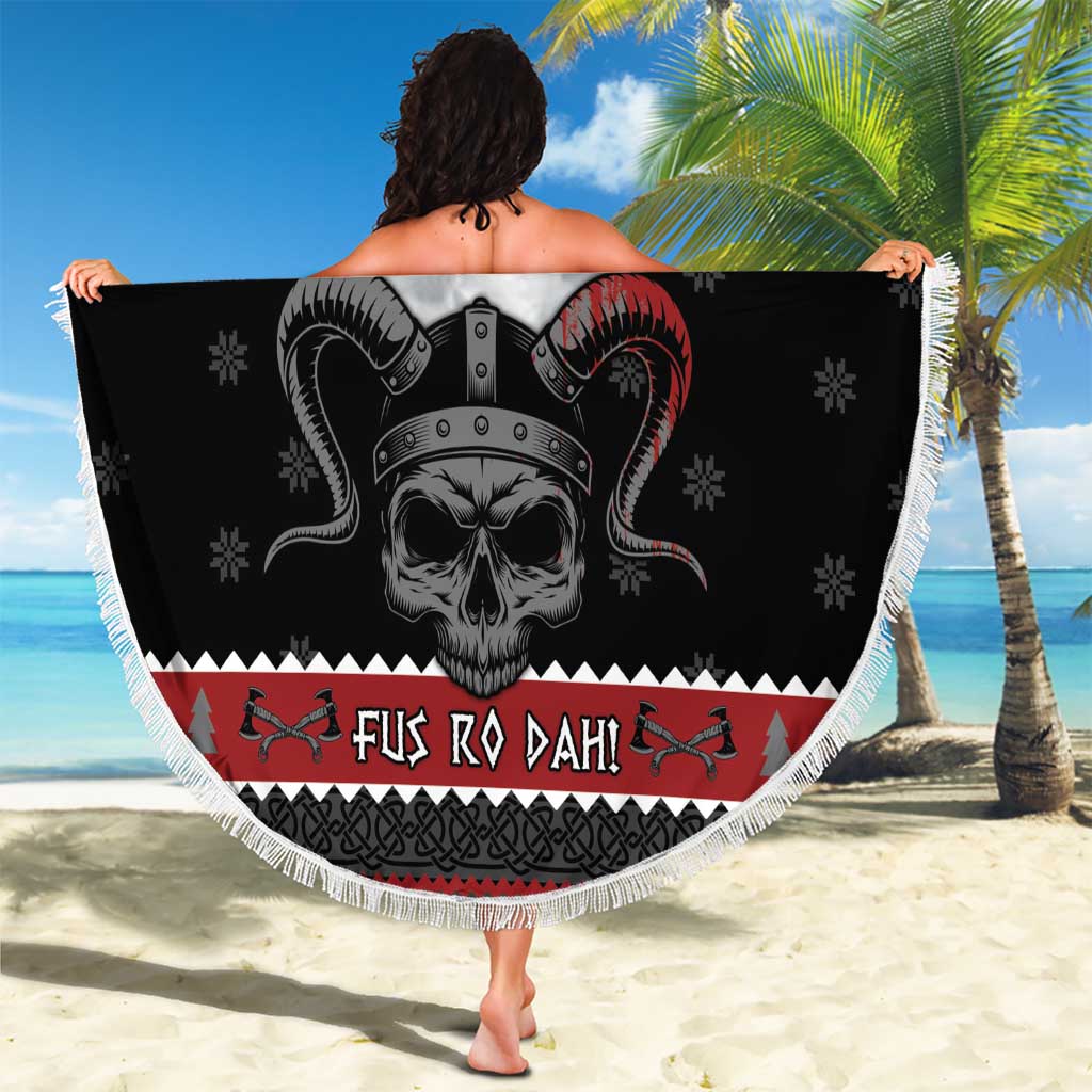Vikings Christmas Beach Blanket Fa La La La Fus Ro Dah - Wonder Print Shop