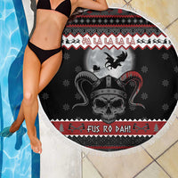 Vikings Christmas Beach Blanket Fa La La La Fus Ro Dah - Wonder Print Shop