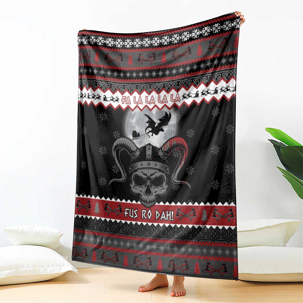 Vikings Christmas Blanket Fa La La La Fus Ro Dah - Wonder Print Shop